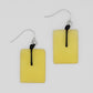 Yellow Rectangle Dangle Earrings
