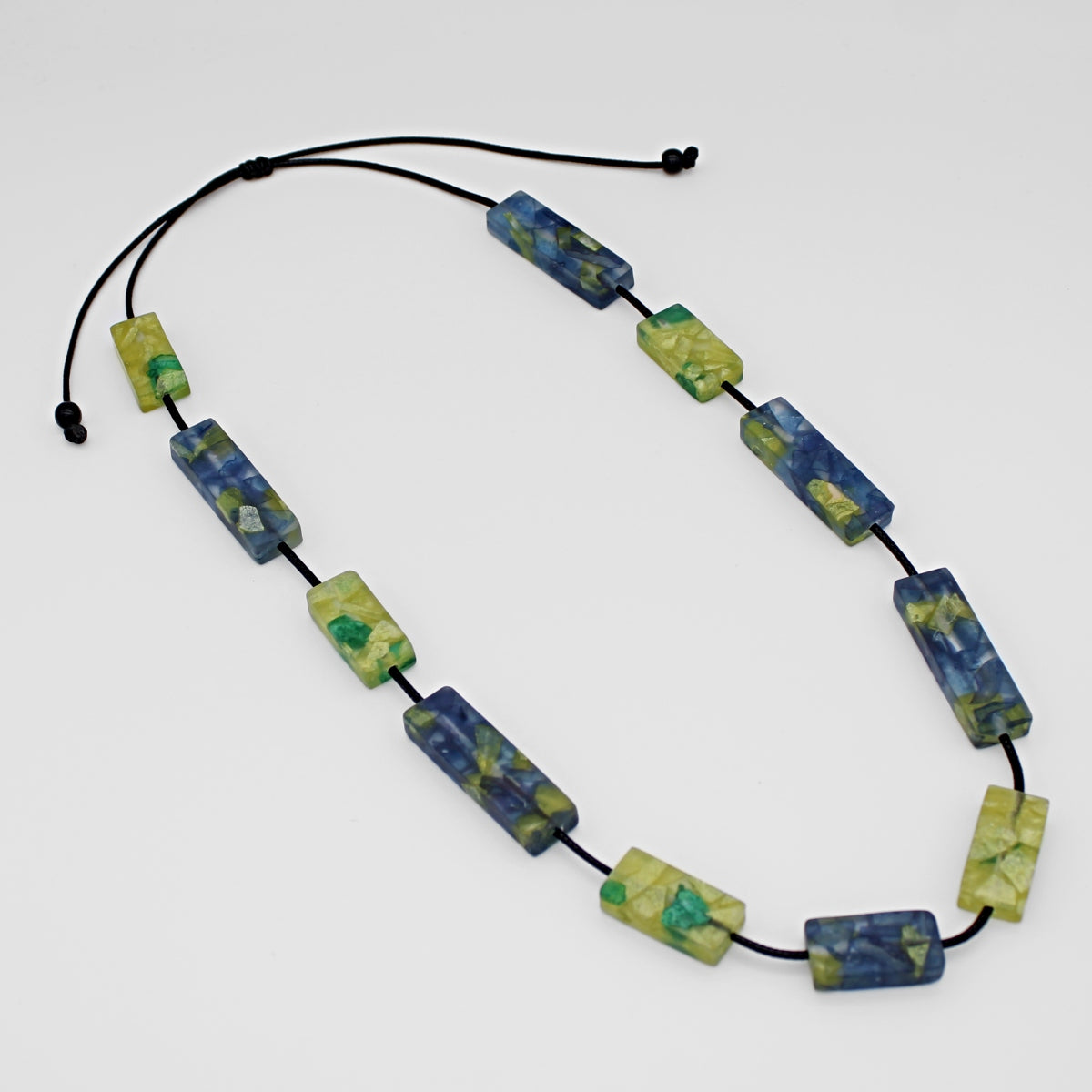 Green Vega Rectangular Necklace
