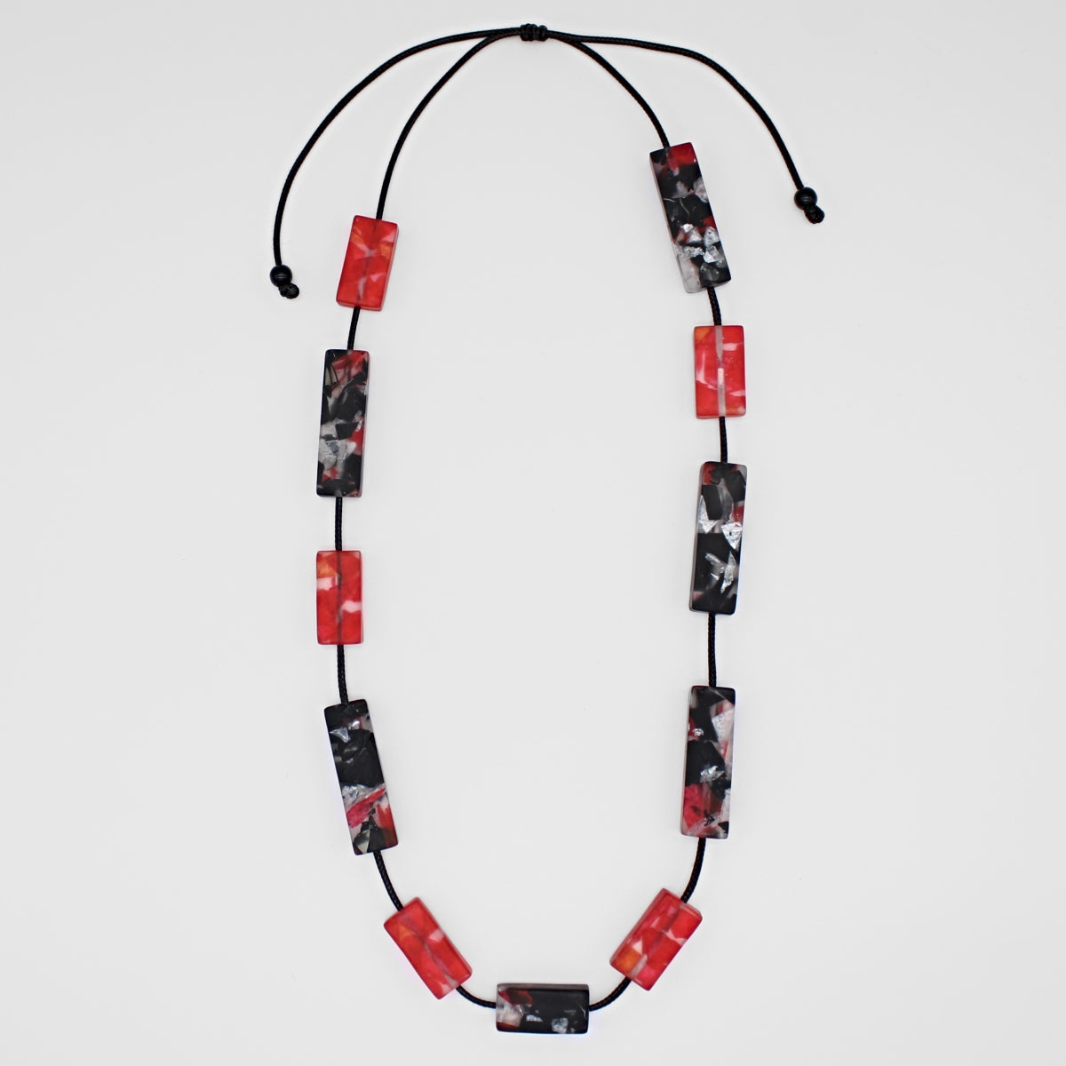 Red Vega Rectangular Necklace