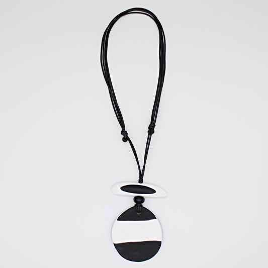 Black and White Brooklyn Pendant - Sylca Designs - Chunky Jewelry 
