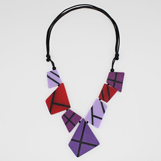 Purple and Red Orinda Necklace