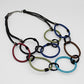 Multi Color Rope Circle Dual Strand Necklace