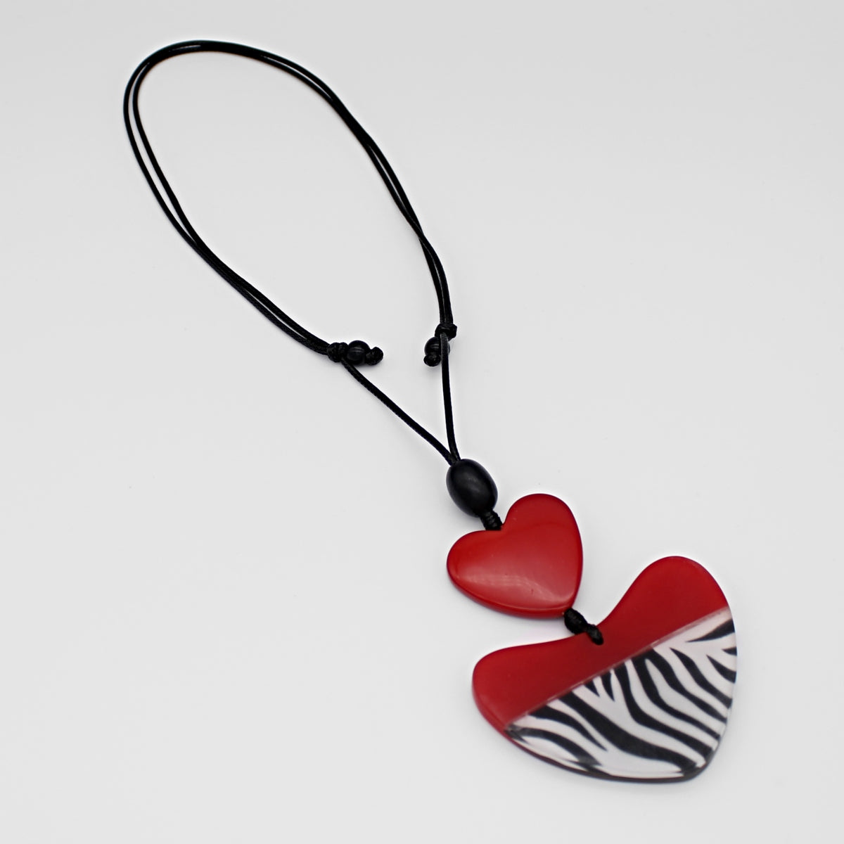 Uma Zebra Print Heart Pendant