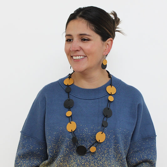 Mustard Catalina Leather Necklace