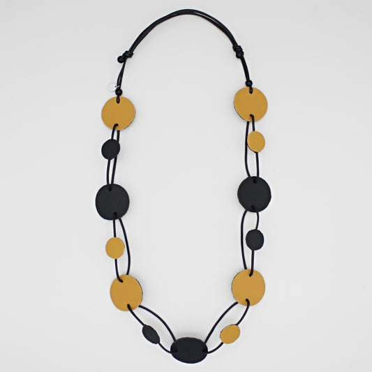 Mustard Catalina Leather Necklace