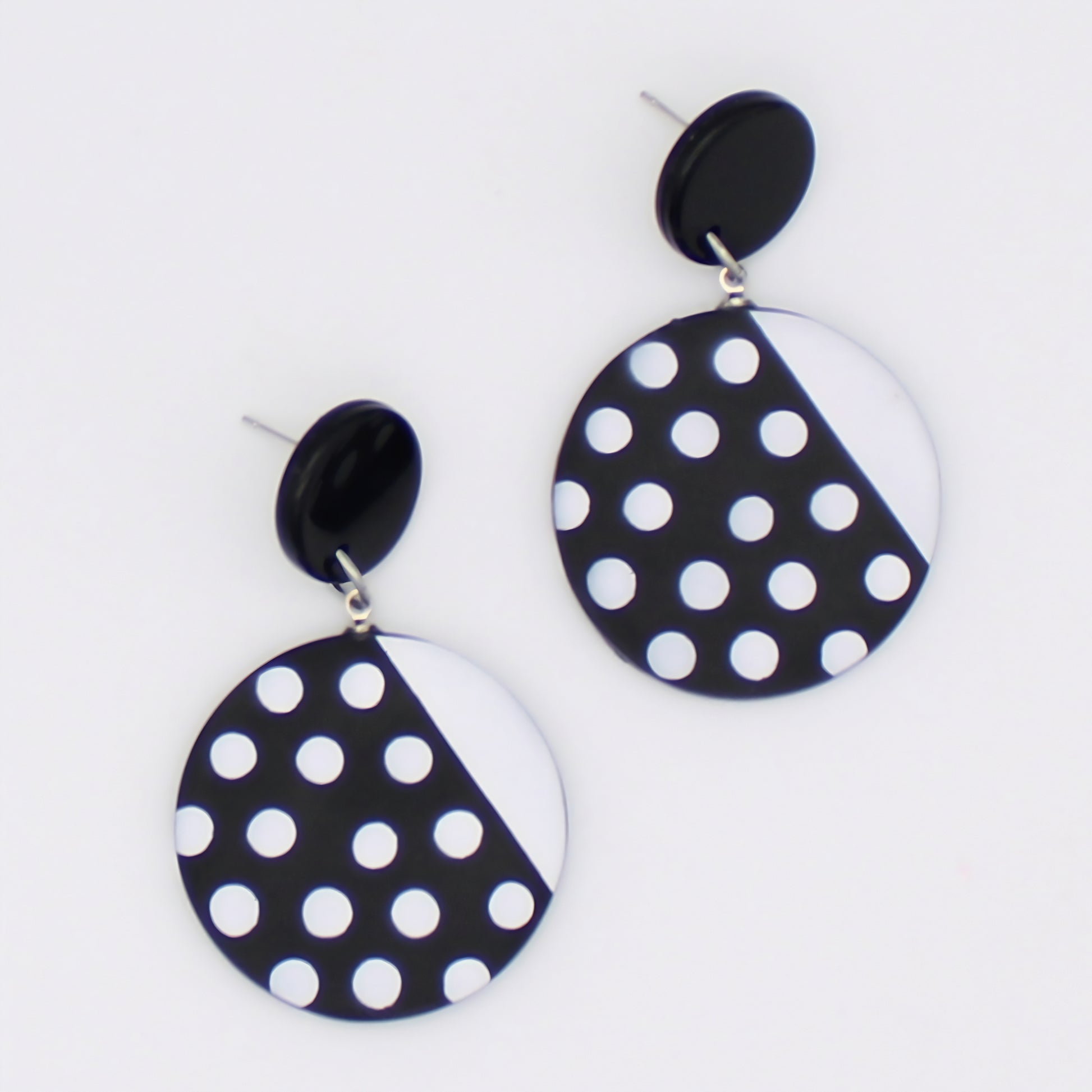 Celine Black and White Statement Earrings – Sylca Designs