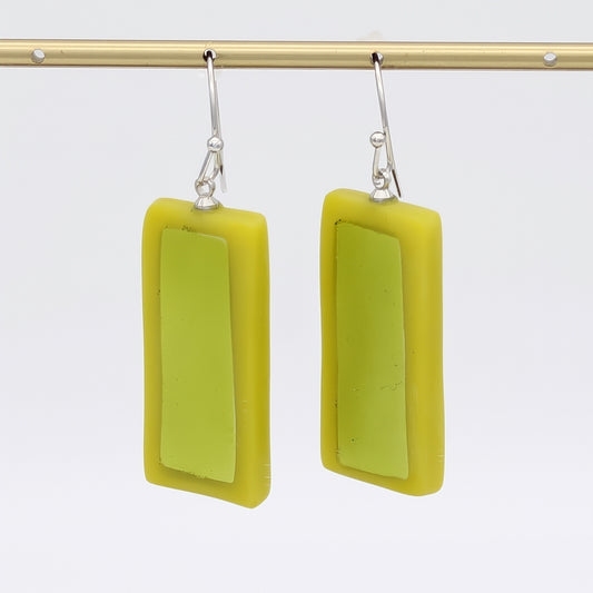 Lime Sloan Rectangular Earrings
