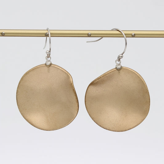 Gold Tone Kemina Dangle Earrings - Sylca Designs - Chunky Jewelry 