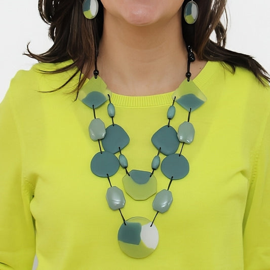Sage Green Camryn Double Strand Necklace