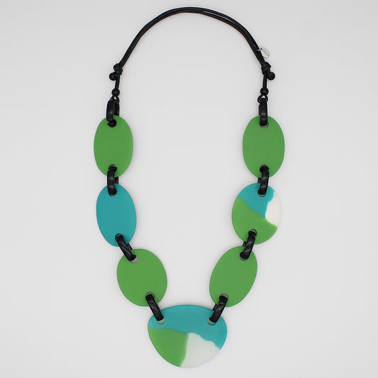 Green Orla Link Statement Necklace