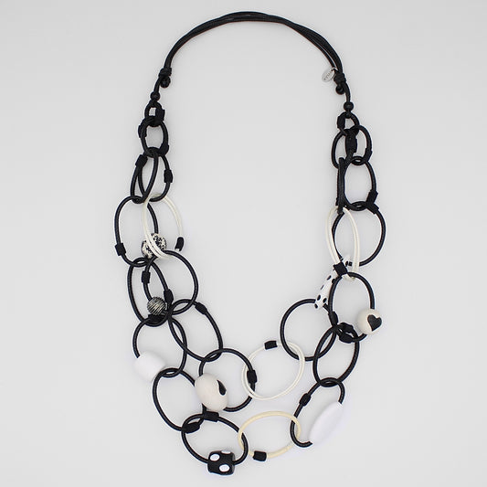 Black and White Casey Link Necklace