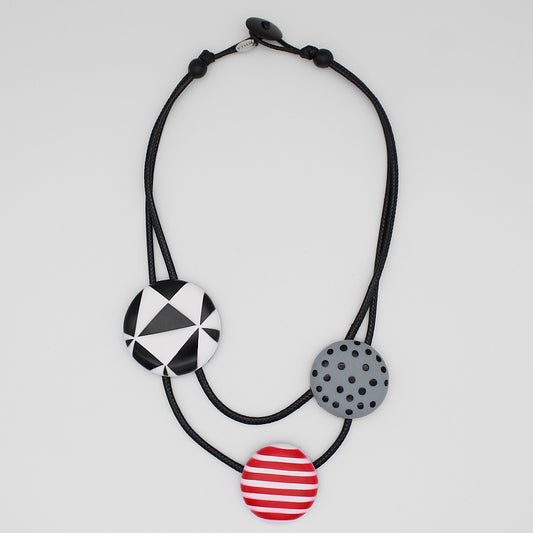 Painted Artistry Black and Red Lexie Necklace