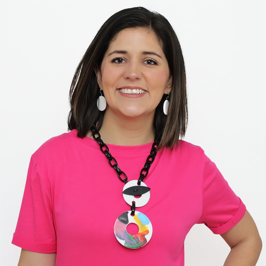 Multi-Color Chain Toggle Necklace