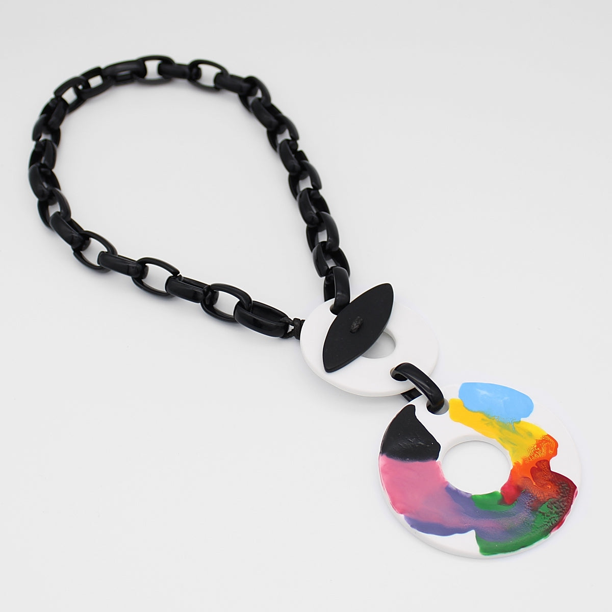 Multi-Color Chain Toggle Necklace