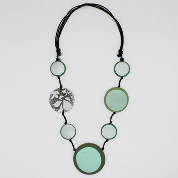 Green Bliss Circle Statement Necklace