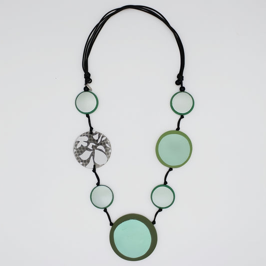 Green Bliss Circle Statement Necklace