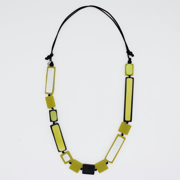 Lime Sloan Rectangles Statement Necklace