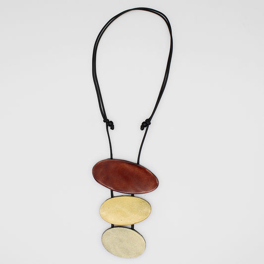 Shades of Brown Coco Statement Pendant - Sylca Designs - Chunky Jewelry 