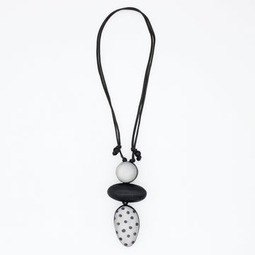 Black Midori Polka Dot Statement Pendant