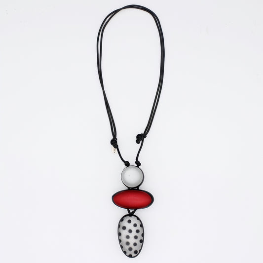 Red Midori Polka Dot Statement Pendant