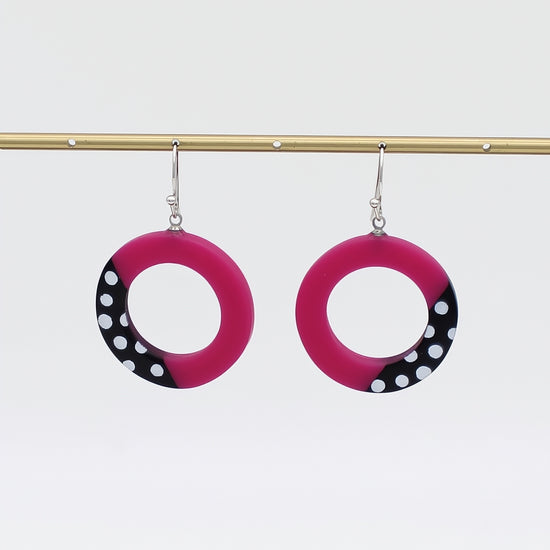 Fuchsia Inez Earrings - Sylca Designs - Artsy Chunky Jewelry 