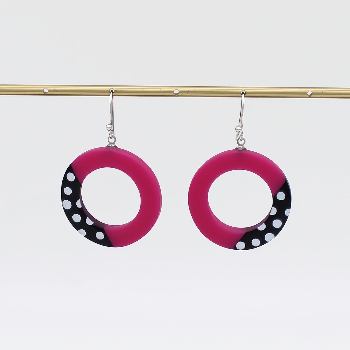 Fuchsia Inez Earrings - Sylca Designs - Artsy Chunky Jewelry 