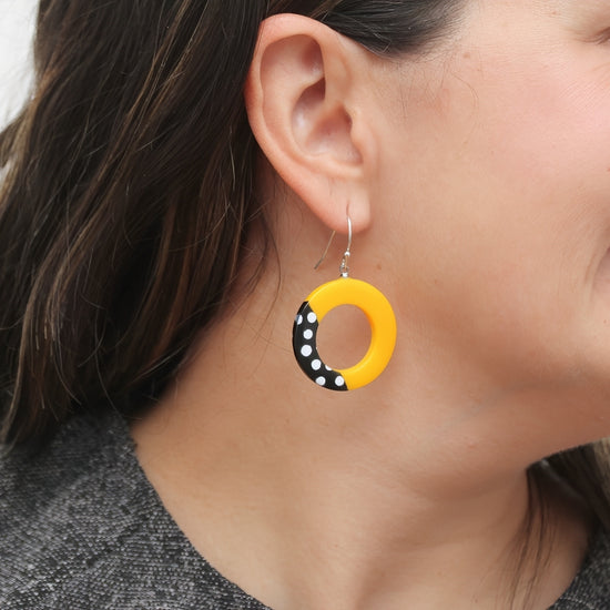 Yellow Inez Earrings - Sylca Designs - Artsy Chunky Jewelry 