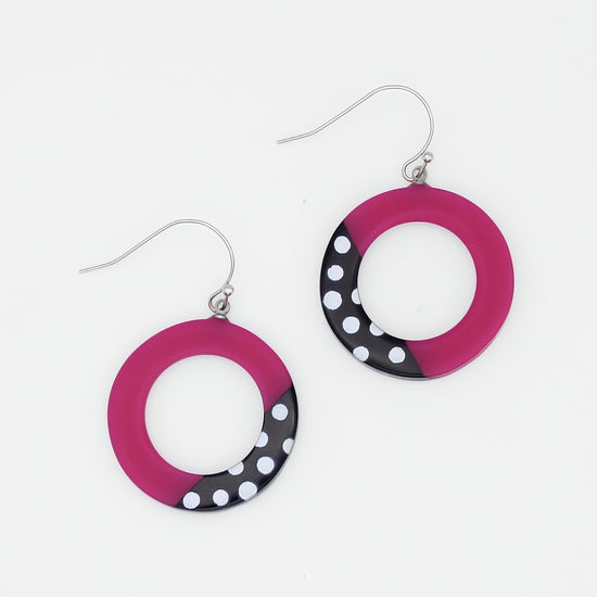 Fuchsia Inez Earrings - Sylca Designs - Artsy Chunky Jewelry 