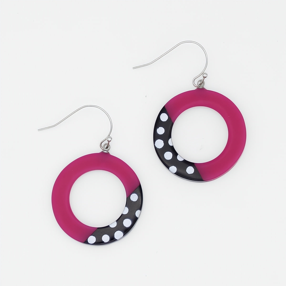 Fuchsia Inez Earrings - Sylca Designs - Artsy Chunky Jewelry 
