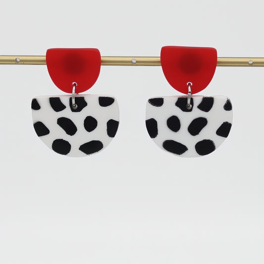 Red Cleo Dot Earrings