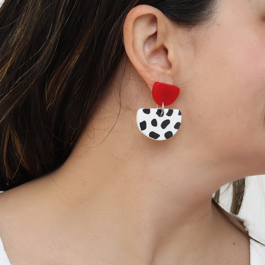 Red Cleo Dot Earrings