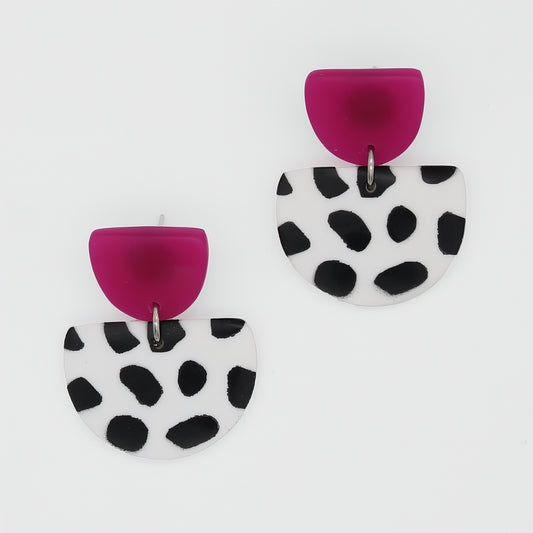 Fuchsia Cleo Dot Earrings