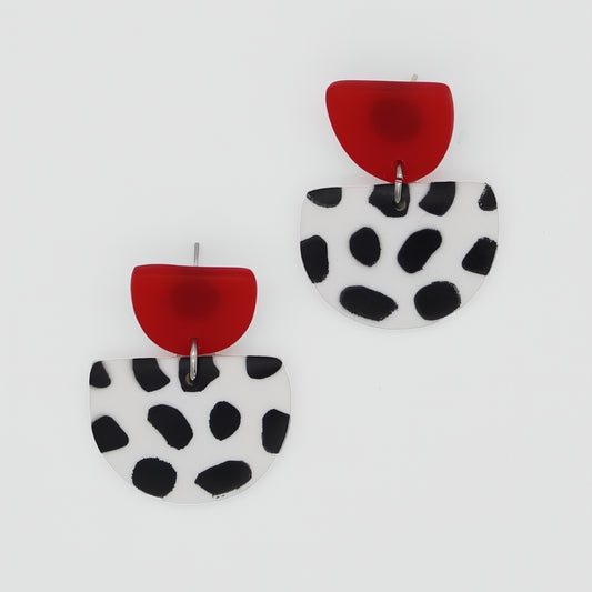 Red Cleo Dot Earrings