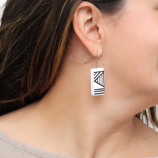 White Geometric Vesperra Earring