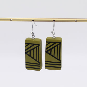 Olive Geometric Vesperra Earring