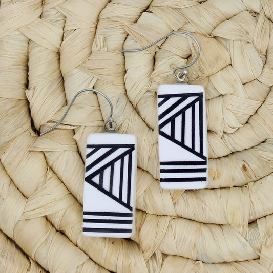 White Geometric Vesperra Earring