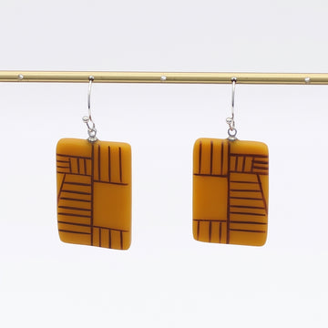 Mustard Geovibe Drop Earring