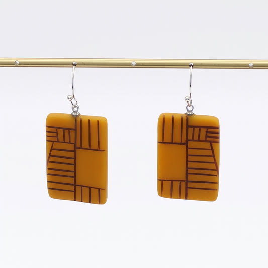 Mustard Geovibe Drop Earring