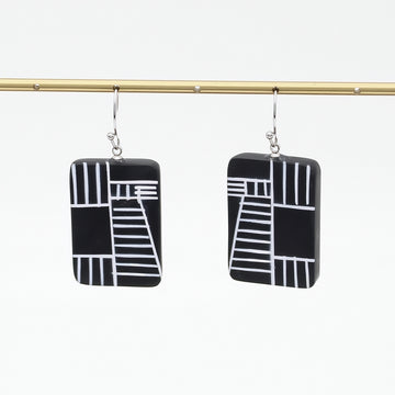 Black Geovibe Drop Earring
