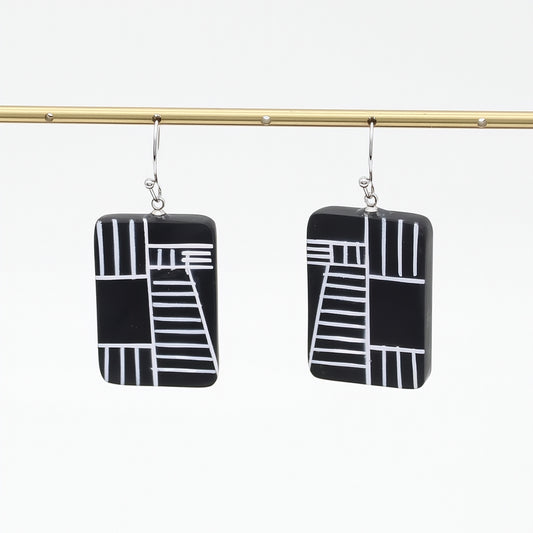 Black Geovibe Drop Earring