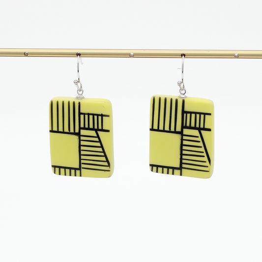 Chartreuse Geovibe Drop Earring