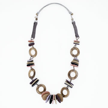 Purple Leather Luxe Spectrum Necklace