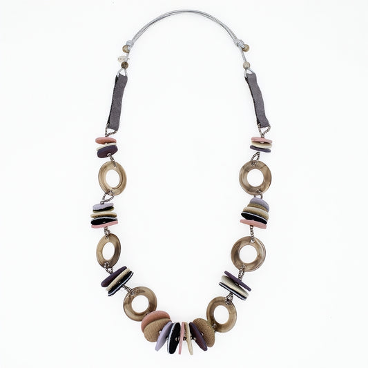 Purple Leather Luxe Spectrum Necklace