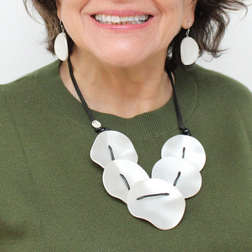 Pearl Opaline Drift Necklace - Sylca Designs - Chunky Jewelry 