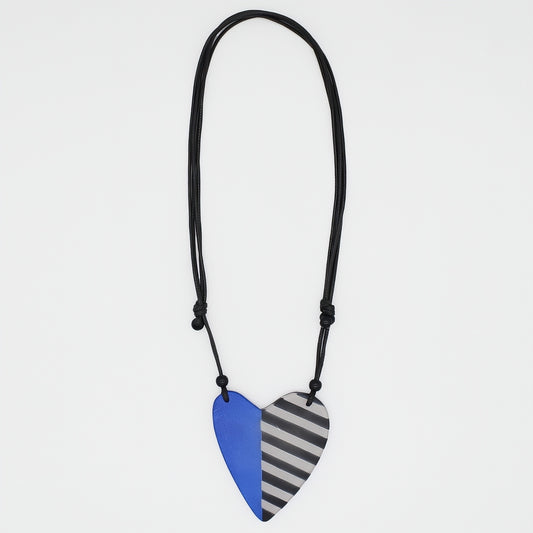 Blue and Black Anastasia Heart Pendant