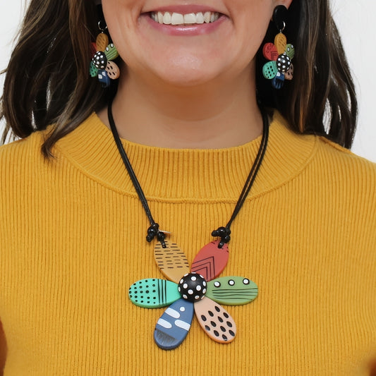 Garden of Color Flower Pendant Necklace