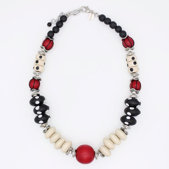 Pop of Red Marcella Statement Necklace - Sylca Designs - Chunky Jewelry 