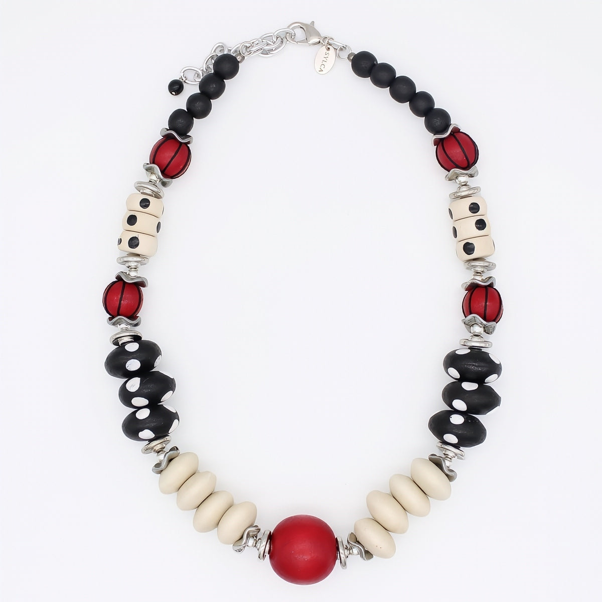 Pop of Red Marcella Statement Necklace - Sylca Designs - Chunky Jewelry 