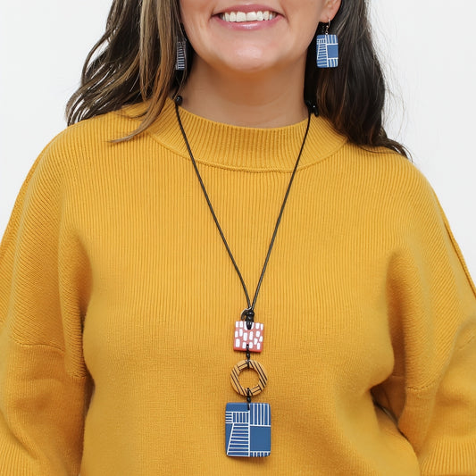 Multi Color Geovibe Pendant Necklace
