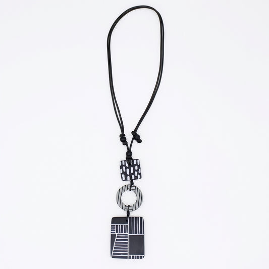 Monochromatic Geovibe Pendant Necklace